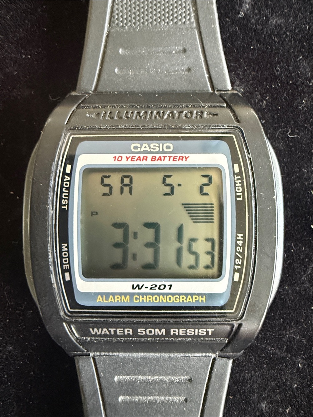 Casio Black and Silver Digital Alarm Chronograph Watch